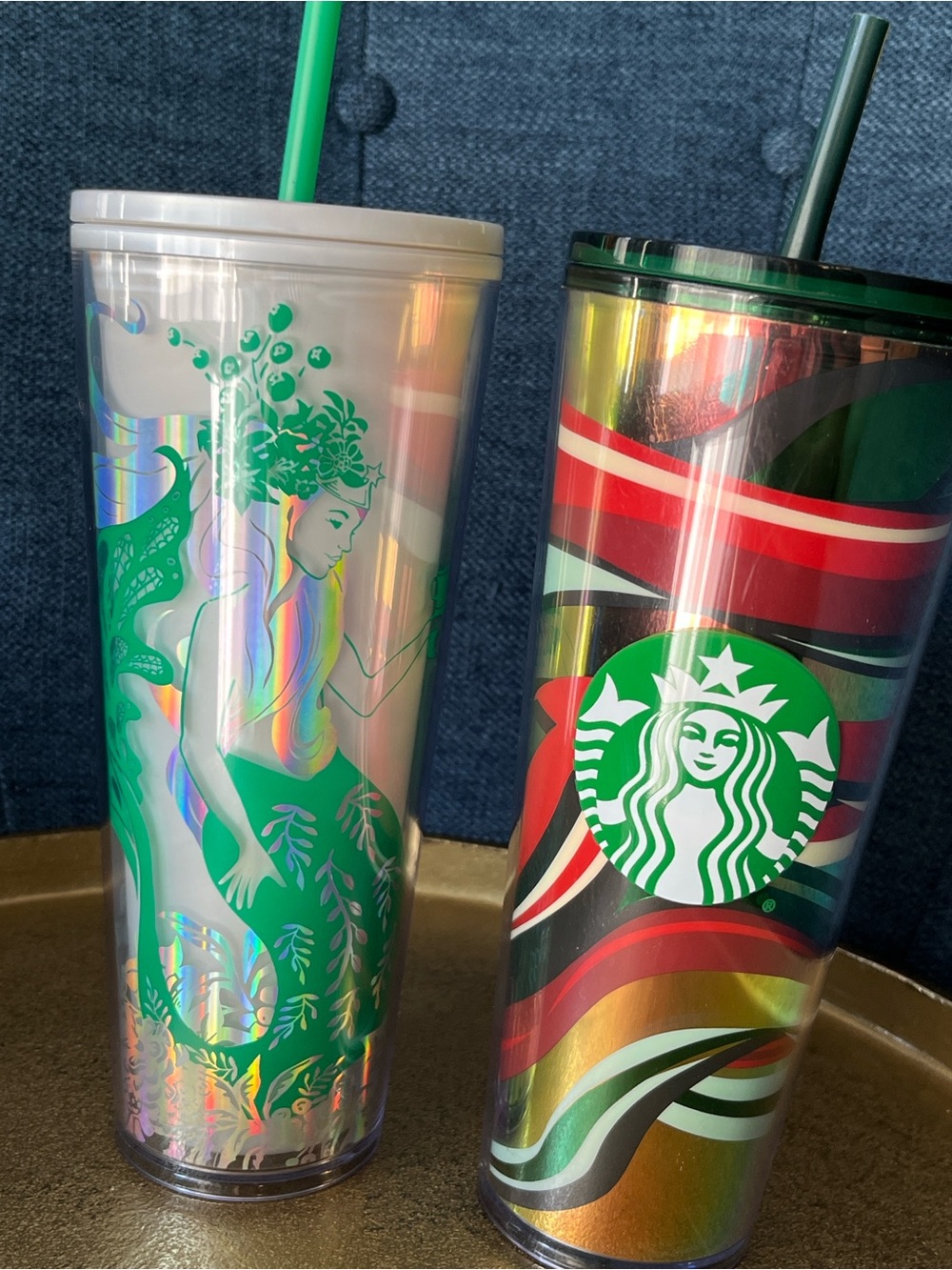 Set 24 oz Starbucks Tumblers Holiday 2021 & 2022 Collectible